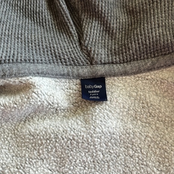 Baby Gap Toddler Two Years. Gray Hooded Zippered Sweatshirt - Picture 8 of 8